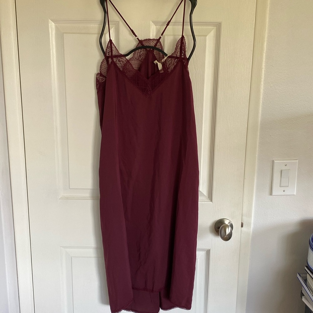 Burgundy lace dress